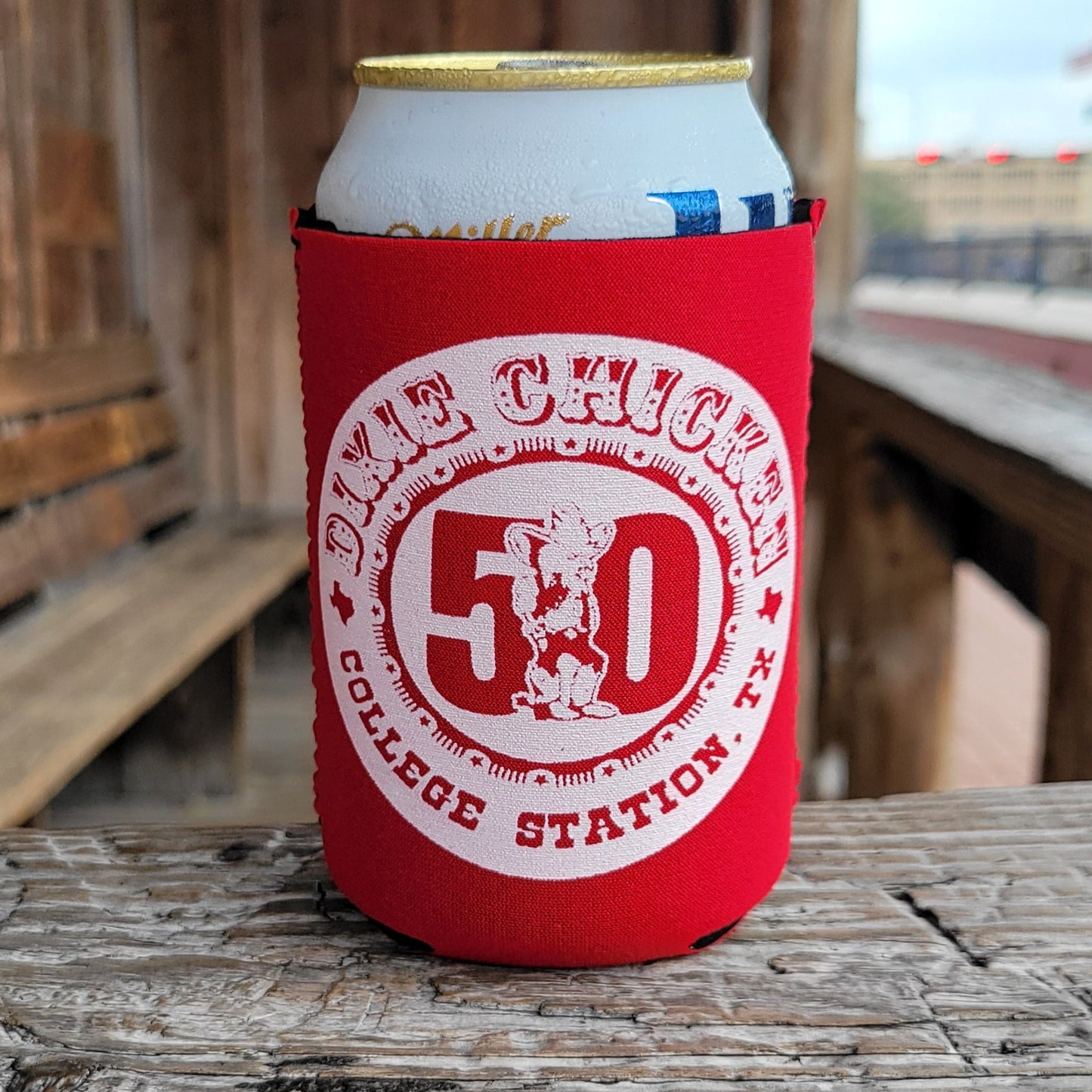 Dixie Chicken 50th Circle Logo Koozie