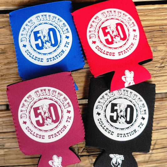 Dixie Chicken 50th Circle Logo Koozie