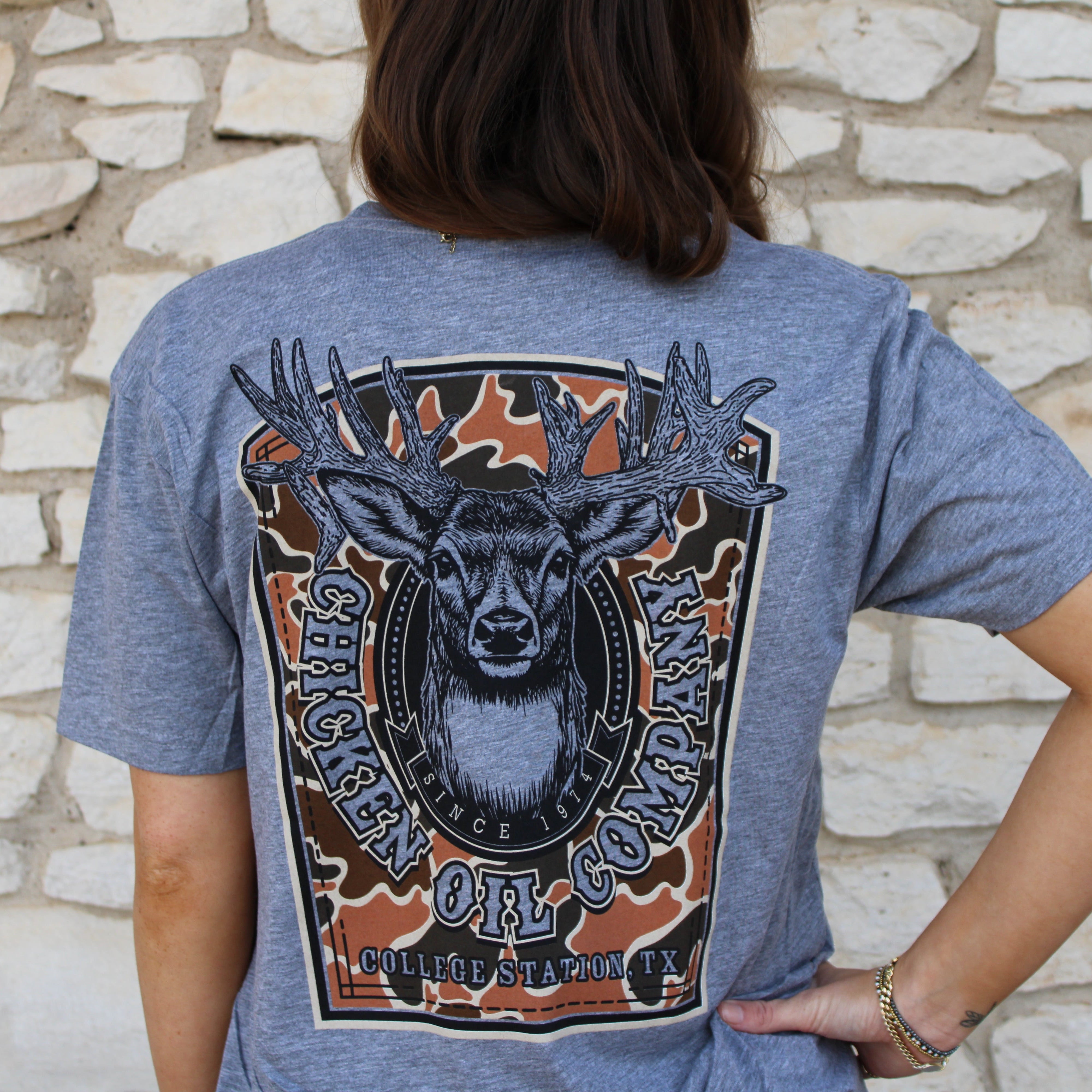 Chicken Oil Camo Deer Tee