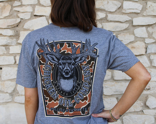 Chicken Oil Camo Deer Tee