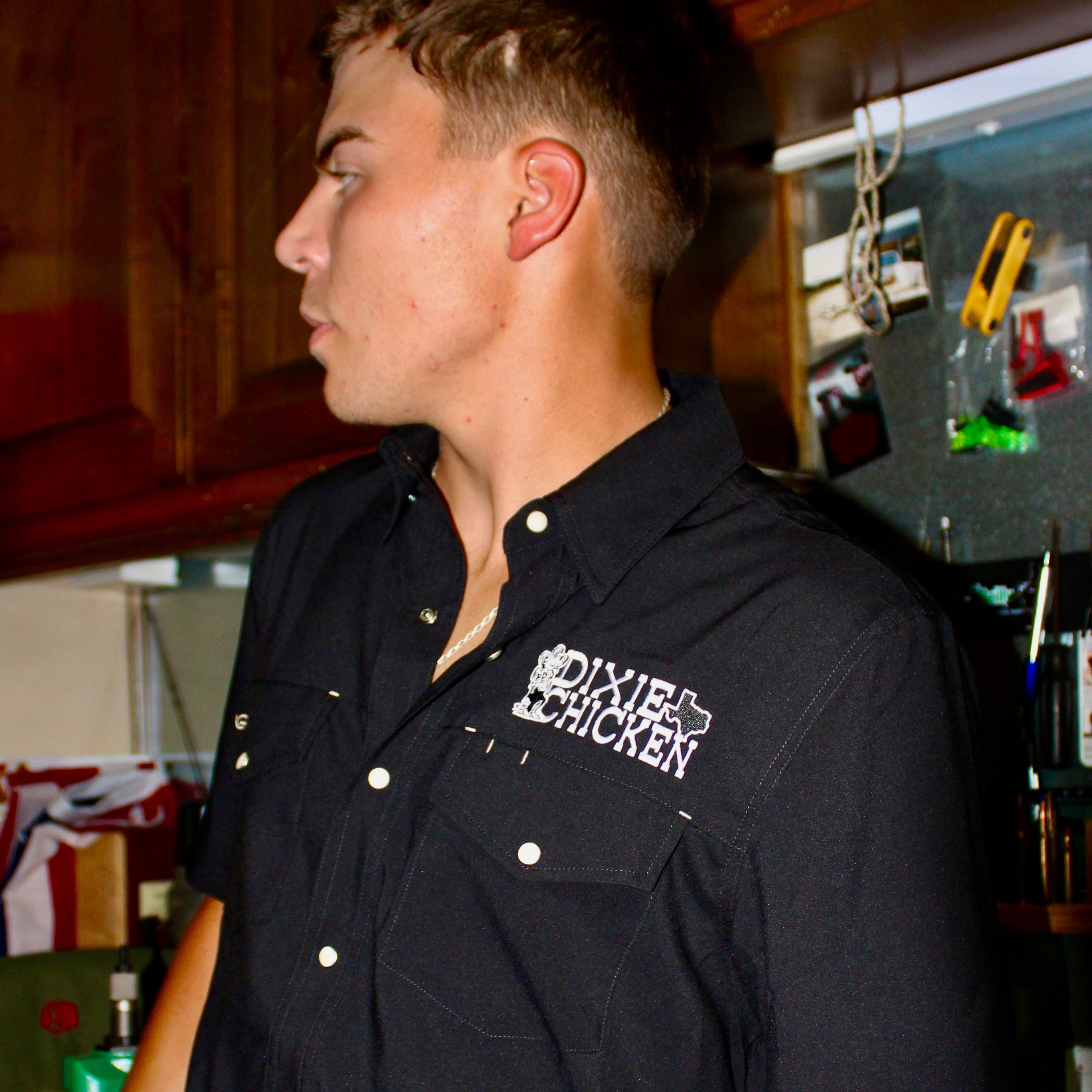 The Dixie Chicken Pearl Snap - Black