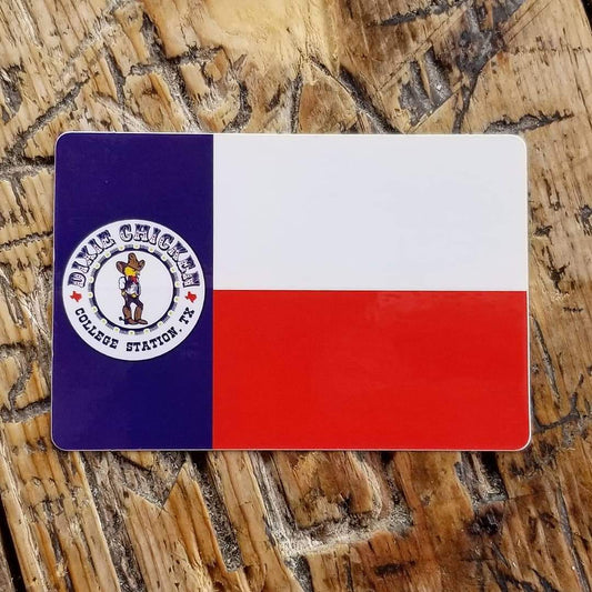Dixie Chicken Texas Flag Sticker